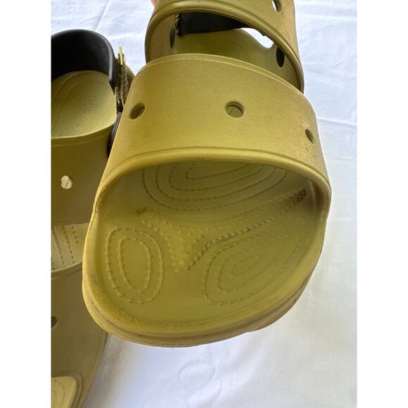 Iconic Crocs Comfort Olive Green Strap All Terrain Sandals With Back Strap Sz 15 - Picture 4 of 16